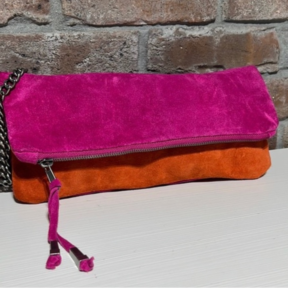 Deena & Ozzy suede clutch